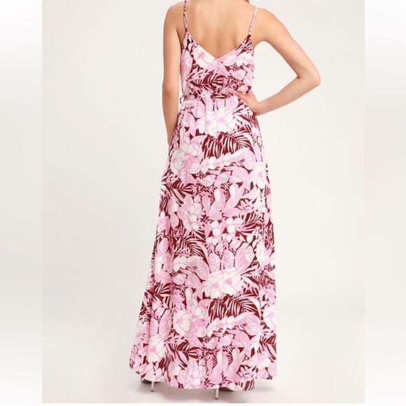 Sunrise in Paradise Pink Multi Tropical Print Maxi Dress - Picture 4 of 16